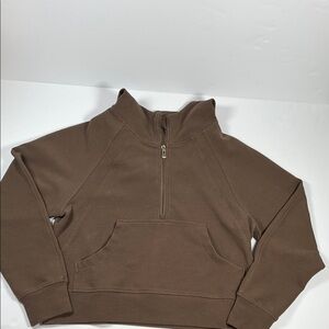 Anrabess Brown Hooded Sweatshirt Front Pocket Pullover Sz S